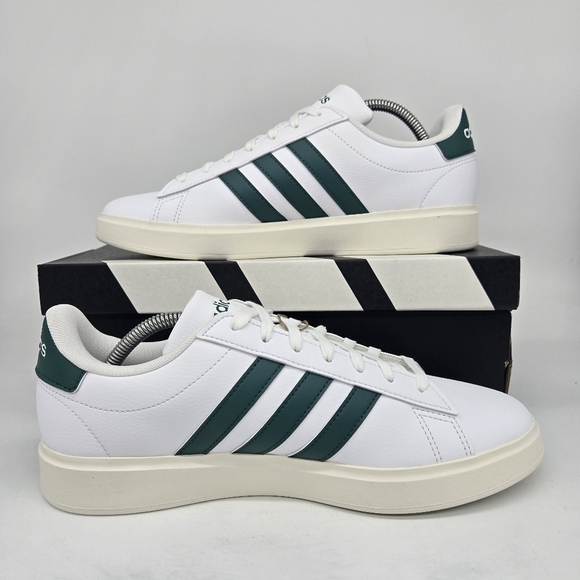 Adidas Men\'s Grand Court 2.0 \'Cloud White Collegiate Green\' Shoes JR2224 Size 13 main image 7